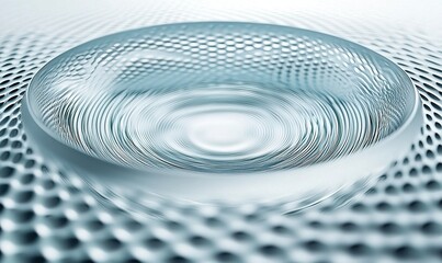 Obraz premium Glass lens ripple effect on patterned background, ideal for science or tech projects