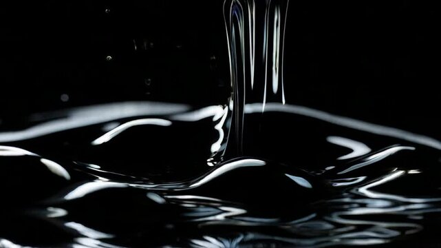 Black oil splash on black