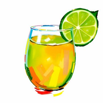 glass of water with lime