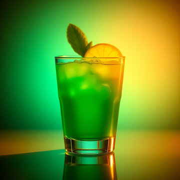 mojito cocktail on black background