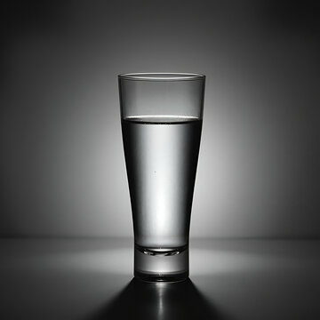 glass of water on black