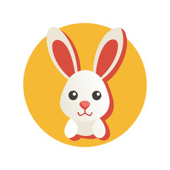 Obraz premium Rabbit Icon against yellow background