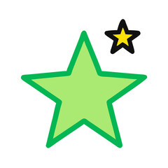 Star Icon in vibrant green with small black star