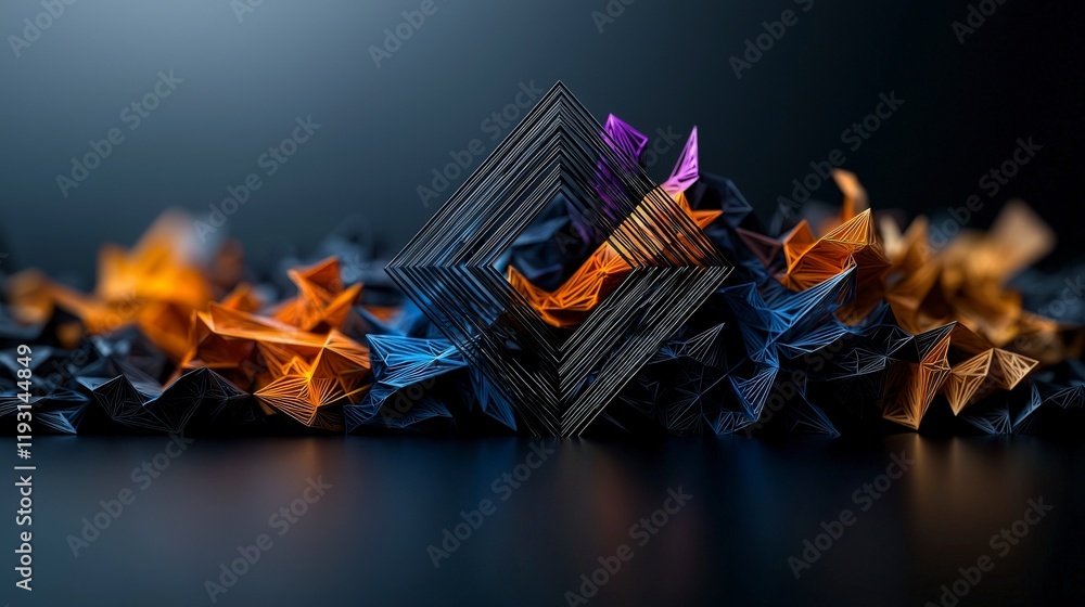 Poster dynamic tech logo design showcase modern studio graphic art creative space abstract visuals innovati