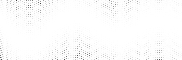 Dotted gradient vector illustration, white and black halftone background, horizontal seamless dotted lines, monochrome dots texture backdrop, retro effect. modern