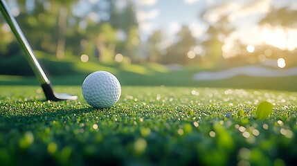 Golf swing action sunny course sports photography natural greens