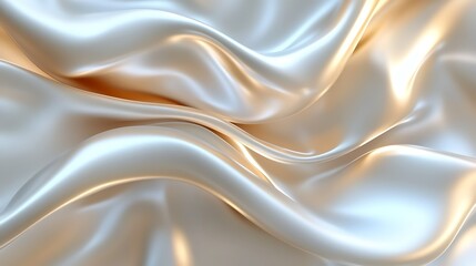 Fototapeta premium Elegant ivory silk fabric drapes. Luxurious textile background for design