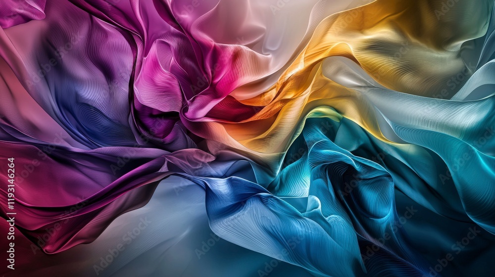 Poster vibrant abstract surface art swirling geometric shapes in colorful digital artwork for artistic envi