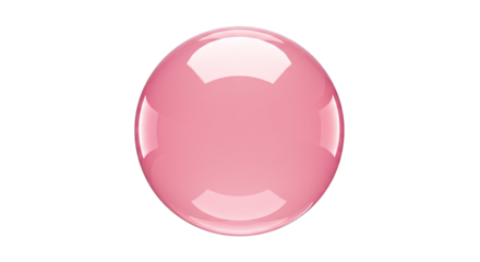 Shiny Pink Sphere Isolated on White Background Glossy 3D Design Element