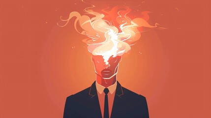 Toxic Idea in Businessman's Head - Negative Thinking Concept