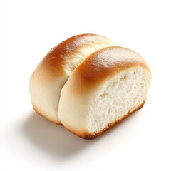 Freshly baked bread rolls on a white isolated background