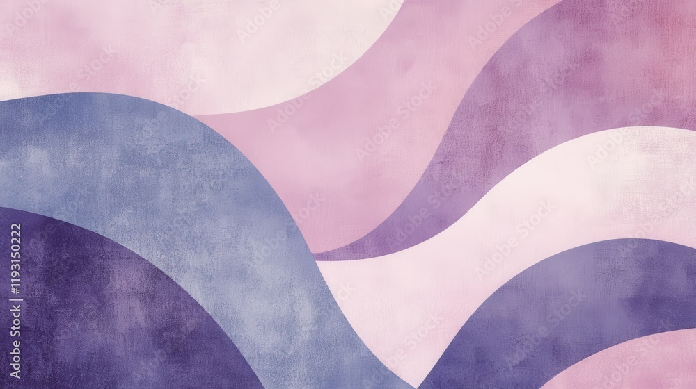 Poster Pastel lavender and pink arcs create a calming abstract design with fluid lines and soft colors enhancing the gentle atmosphere