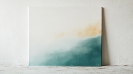 Soft pencil strokes on minimalist white canvas create serene atmosphere and blend of gentle colors in an artistic space