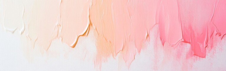 Fototapeta premium Minimalist abstract artwork featuring soft pink and peach color gradients on a white canvas