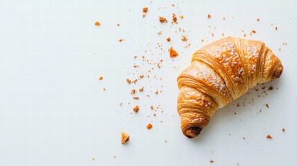 Rich Chocolate Croissant Cut Open with Crumbs
