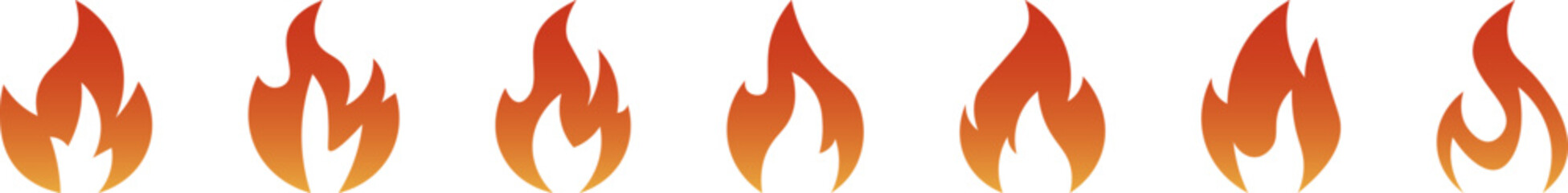 Fire  icons .Fire icon collection.Flat  style.Vector illustration.