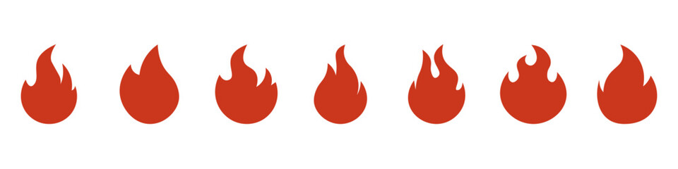 Fire  icons .Fire icon collection.Flat  style.Vector illustration.
