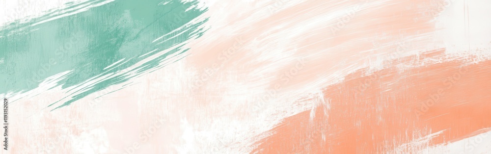 Poster elegant pastel peach and mint chaotic brush strokes create a vibrant abstract texture that captivate