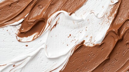 Rich Chocolate and Soft Cream on White Backdrop