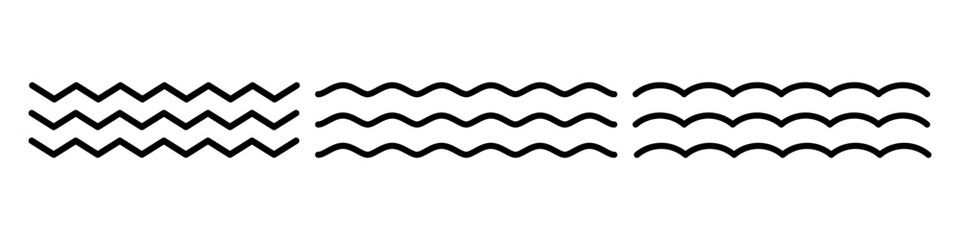 Line waves icons .Waves icon collection.Line style.Vector illustration.