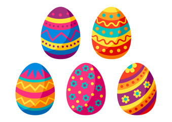 Set of cute Easter eggs.