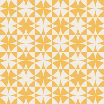 Fototapeta Geometric pattern with circles and flowers accents, seamless repeating patterns, vector art style, simple shapes, flat color blocks, retro design