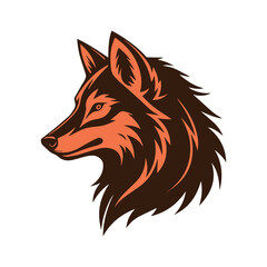 Obraz premium A Wolf Head Illustration Silhouette is a striking, artistic depiction of a wolf's head rendered as a silhouette. This design emphasizes the wolf's distinct features, such as its sharp ears.