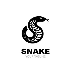 Snake Logo. Snake Logo Design. Snake Logo Brand. Snake Logo Vector Design Isolated on White Background