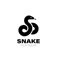 Snake Logo. Snake Logo Design. Snake Logo Brand. Snake Logo Vector Design Isolated on White Background