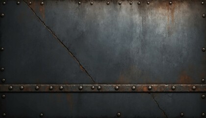 Rugged dark metal texture with worn details and industrial aesthetic