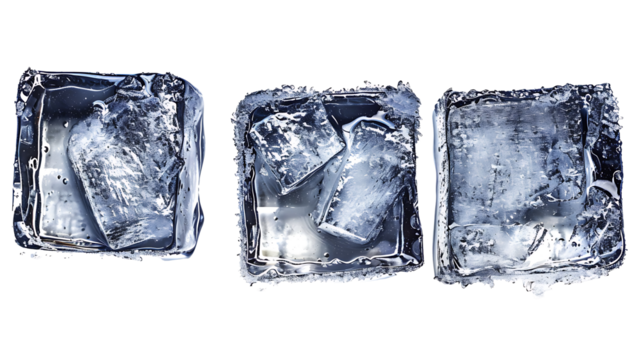 ice cubes isolated on a transparent background