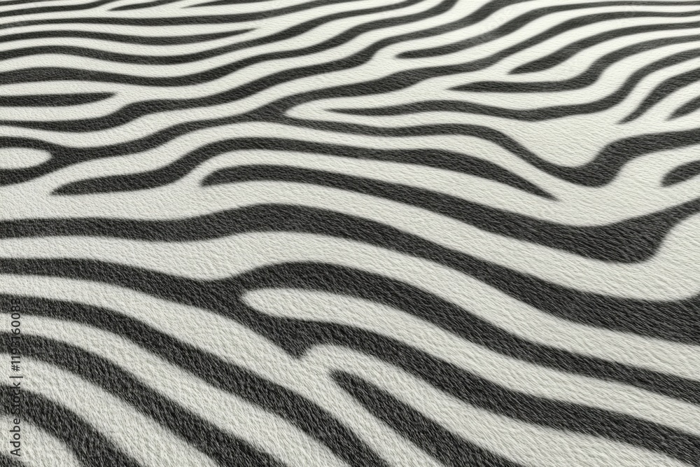 Poster close-up of an abstract zebra pattern with smooth curves creating a stylish visual effect on texture
