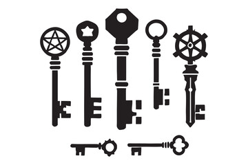 key vector icon set