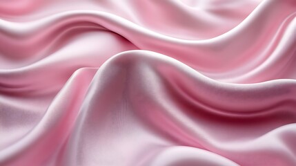 Obraz premium Pink silk fabric drapes, elegant texture, soft folds, luxurious background, ideal for fashion or beauty