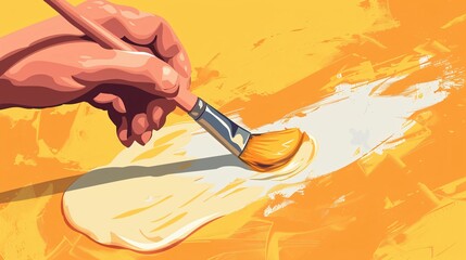 Hand Painting for Vehicle Touch-up. Detailed Vector Illustration for Covering Errors