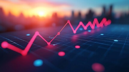 A graph showing a strong upward trend, symbolizing success and growth, achievement, financial progress, modern, clean lines