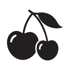  Valentine's Day Cherry Kiss, vector, silhouette, illustration,