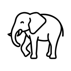 african elephant icon, african elephant line art - simple line art of african elephant, perfect for african elephant logos and icons and themed design
