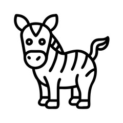 zebra icon, zebra line art - simple line art of zebra, perfect for zebra logos and icons and themed design