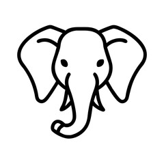 african elephant icon, african elephant line art - simple line art of african elephant, perfect for african elephant logos and icons and themed design