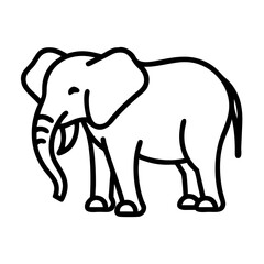 african elephant icon, african elephant line art - simple line art of african elephant, perfect for african elephant logos and icons and themed design