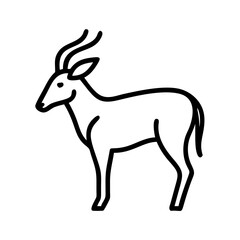 antelope icon, antelope line art - simple line art of antelope, perfect for antelope logos and icons and themed design