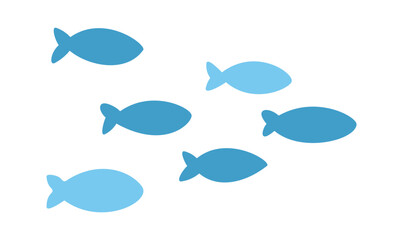 Blue fish shoal underwater world