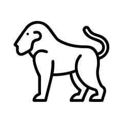 baboon icon, baboon line art - simple line art of baboon, perfect for baboon logos and icons and themed design