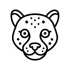 cheetah s face close up icon, cheetah s face close up line art - simple line art of cheetah s face close up, perfect for cheetah s face close up logos and icons and themed design