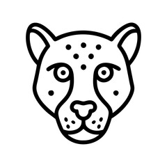 cheetah s face close up icon, cheetah s face close up line art - simple line art of cheetah s face close up, perfect for cheetah s face close up logos and icons and themed design