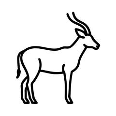 gazelle icon, gazelle line art - simple line art of gazelle, perfect for gazelle logos and icons and themed design