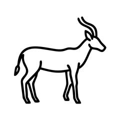 gazelle icon, gazelle line art - simple line art of gazelle, perfect for gazelle logos and icons and themed design