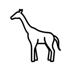giraffe silhouette icon, giraffe silhouette line art - simple line art of giraffe silhouette, perfect for giraffe silhouette logos and icons and themed design