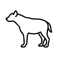 hyena silhouette icon, hyena silhouette line art - simple line art of hyena silhouette, perfect for hyena silhouette logos and icons and themed design